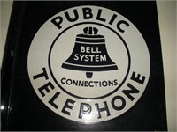 Porcelain Enamel Public Telephone Sign