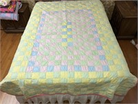 Handmade Quilt #38 Patchwork Blue/Yellow/Green