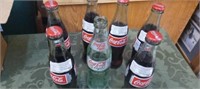 6 Mexican Coca Cola Bottles 2002 plus 1997 Bottle