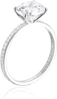 Decadence Sterling Silver Round Cut Engagement RIn
