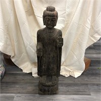 HAND CARVED STONE ASIAN STATUE 41”