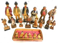 Lot of 15 Wooden Figurines 1 in Original Box