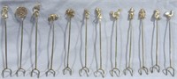 12- VINTAGE MEXICO STERLING COCTAIL PICKS