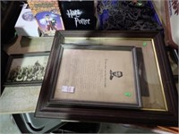 FRAMED LINCOLN LETTER & PORTRAIT + PANORAMIC PHOTO