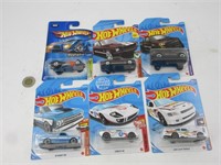 6 voitures die cast hot wheels