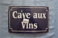 Retro Tin Sign: Ca've aux Vins