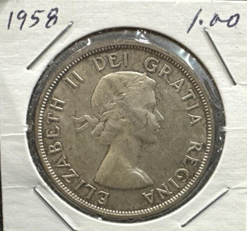 1958 Canada Silver Dollar
