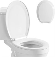 Elongate Toilet Seat with Lid Easy Clean Quiet Clo
