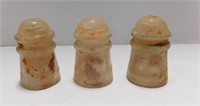 3 Small Glass Insulators