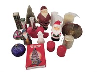 Group of Decorative Holiday Candles Etc