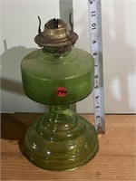 Vintage green textured glass oil lantern base