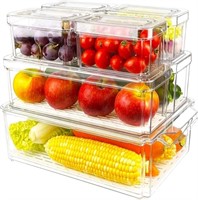 Set Of 7 Refrigerator Organizer Bins with Lids