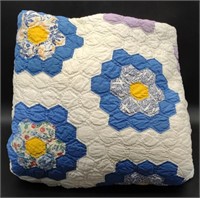 (L) Multi-Colored Quilted Blanket, 71" x 92"