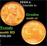 1944-s Lincoln Cent 1c Grades GEM+ Unc RD