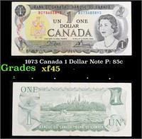 1973 Canada 1 Dollar Note P: 85c Grades xf+