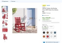 E5547  JUSTLET Outdoor Rocking Chair, Red