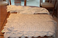 Antique Crochet Tablecloths set of 2