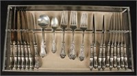 33 Pieces Whiting Violet Pattern Sterling Flatware