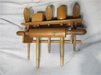 rustic vintage wooden kitchen tools with rack