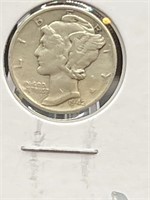 Mercury Head 90% Silver Dime 1942