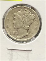 Mercury Head 90% Silver Dime 1942-S