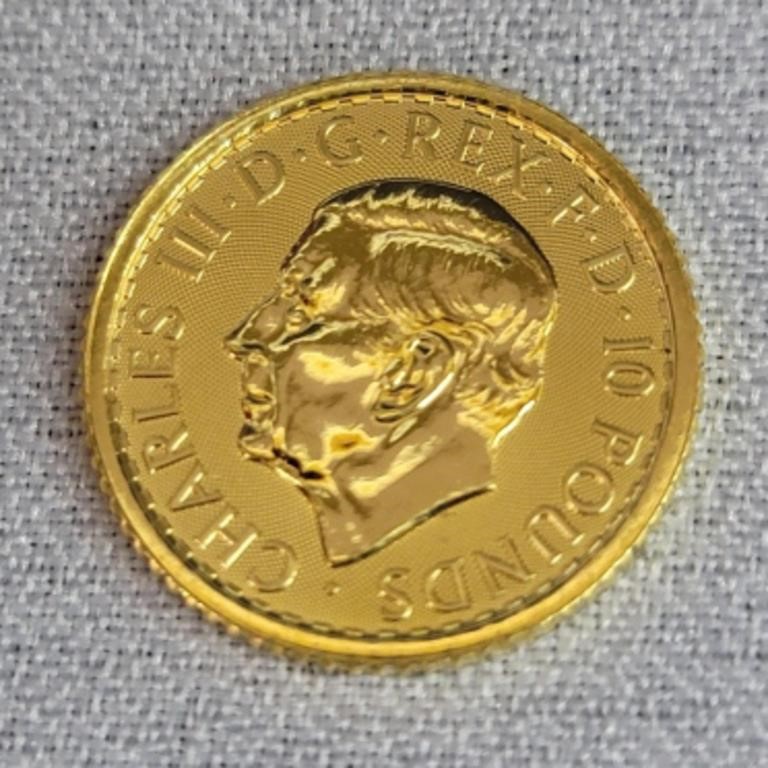 2024 UK Britannia .9999 Fine Gold 1/10th oz Coin