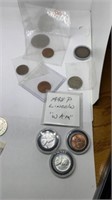Group of assorted coins Buffalo nickel, indian