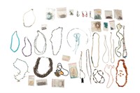 Lot of Heshe, Turquoise, Bone, Etc. Necklaces