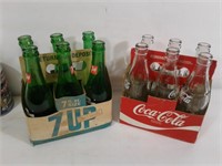 2 caisses de bouteilles Coca-Cola et 7up