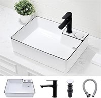 20"×15" Bathroom Vessel Sink And Faucet Combo Whit