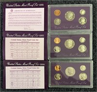 (3) Proof Coin Sets - 1990 - 1991 - 1992