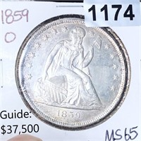 1859-O Seated Liberty Silver Dollar GEM BU (rare)