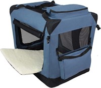 EliteField 3-Door Folding Soft Dog Crate, Blue