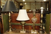 4 Table Lamps-2 Have Marble Bases