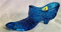 Fenton Cobalt blue glass slipper