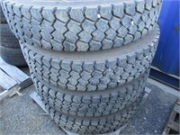 Set of (4) Goodyear Tires 10R22.5