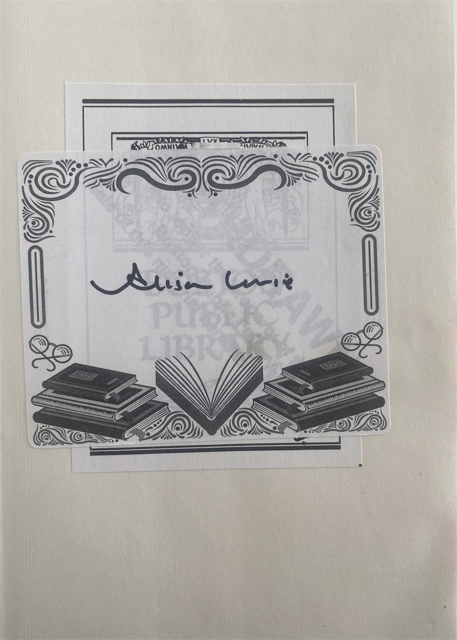Alison Lurie signed book with book plate