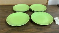 6 green plates