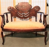 Antique Love Seat Bustle Chair Lake Charles Estate