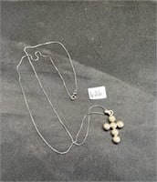 Vtg Sterling Cross Necklace