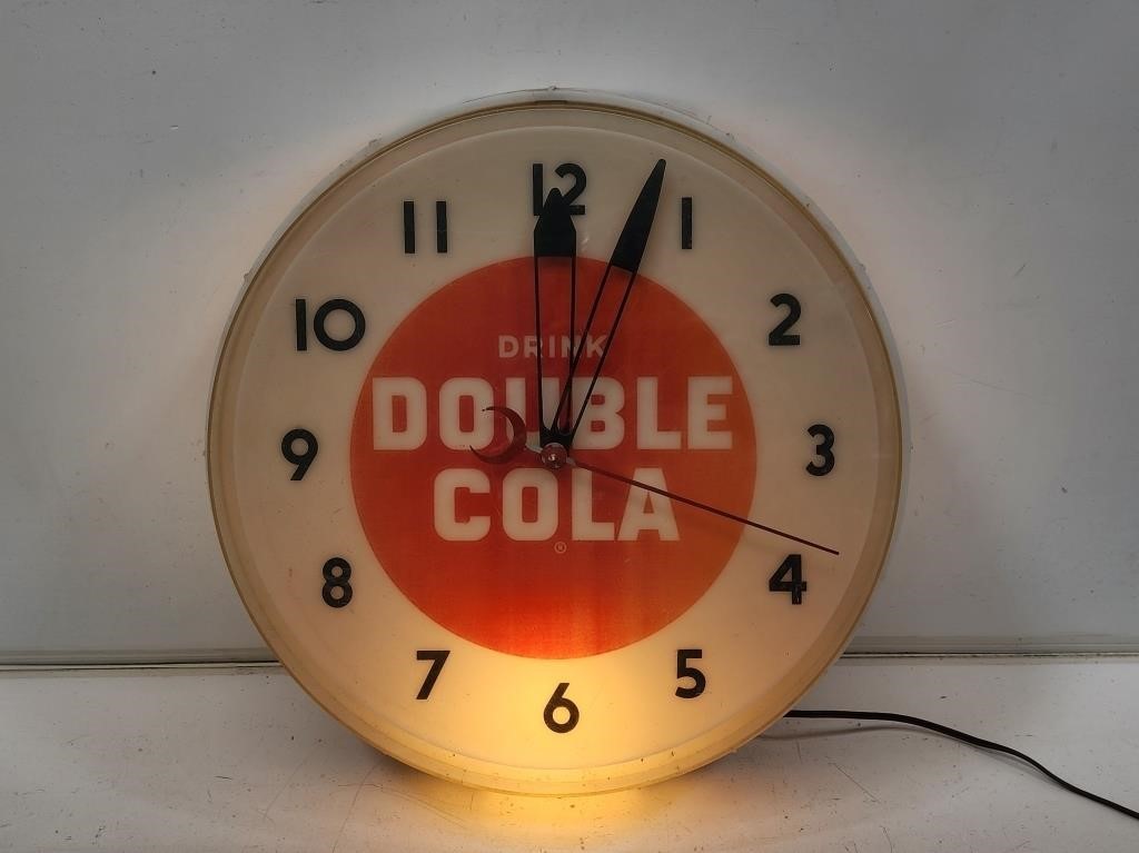 Double Cola Light Up Advertising Clock