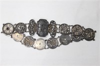Vintage Chinese Silver Characters Belt