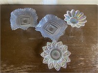 4 Small Glass Plates