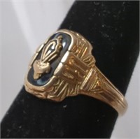 1940 22 KT Gold, Vintage Class Ring  "C"  Marked