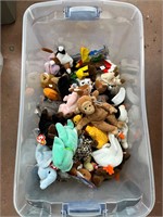 Tote of Ty stuffed animals