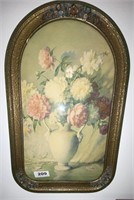 flower print in unique frame