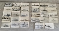 (29) Black & White Ship Post Cards