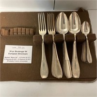 34 pc Boulengar "84" Large Size European Flatware