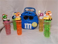 Lot of Blue M&M Lunchbox w/ Toys