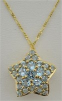 3ct Blue Topazz Star Necklace